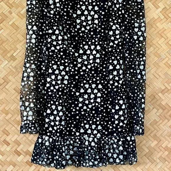 Rebecca Vallance Glittered Heart Lace Mini Dress